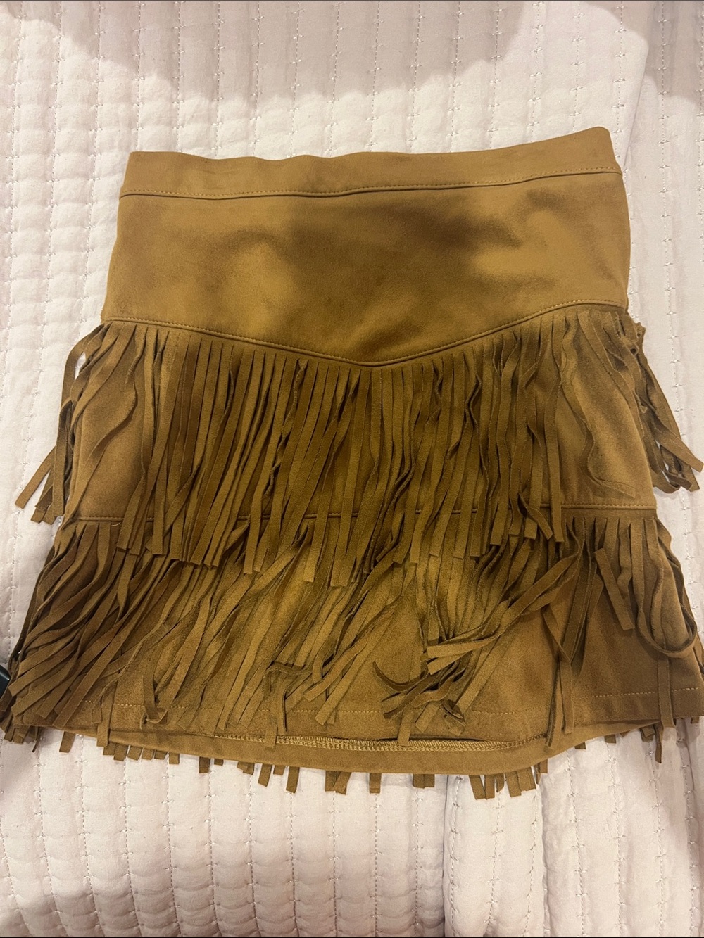 SHYANNE GIRLS' FAUX SUEDE FRINGE SKIRT